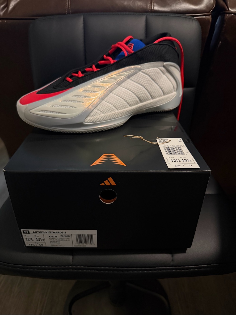 Adidas Anthony Edwards 2 Size 12.5 Future Icon - Lightly Used